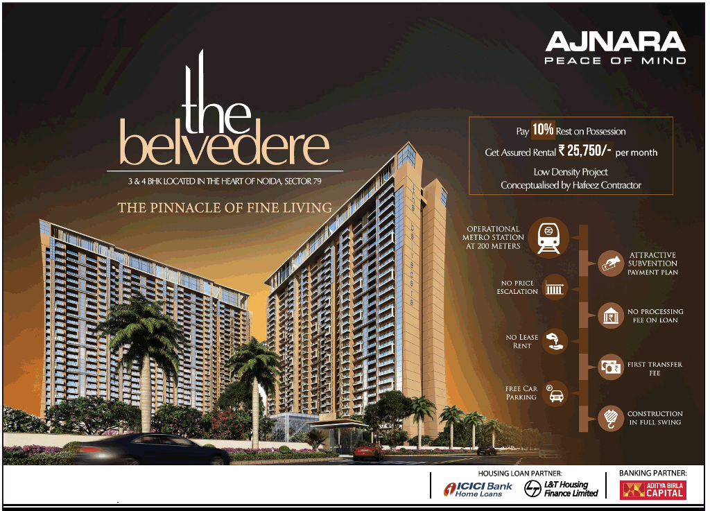 Get assured rental Rs 25,750 per month at Ajnara The Belvedere in Noida Update